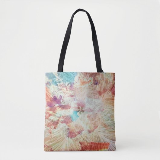 Feather Snowflake Sky Clouds Galaxy Lila Blush Tasche (Vorderseite)