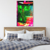Feather Stretched Canvas Print Leinwanddruck (Insitu (Schlafzimmer))