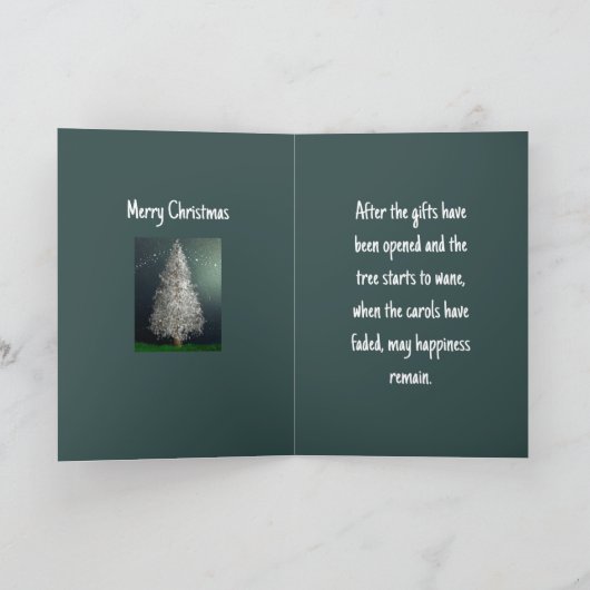 FEATHER TREE CHRISTMAS CARD DANKESKARTE (Innenseite)