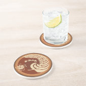 Feather und Blume Latte Design Untersetzer (Seite)