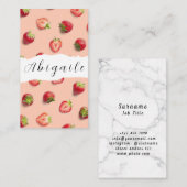 Feather Vector Nahtlose Vintage Erdbeerbetriebe Visitenkarte (Vorne/Hinten)