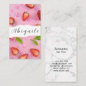 Feather Vector Nahtlose Vintage Erdbeere Visitenkarte (Vorne/Hinten)