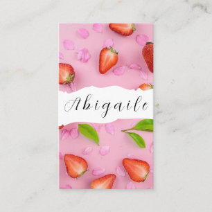 Feather Vector Nahtlose Vintage Erdbeere Visitenkarte