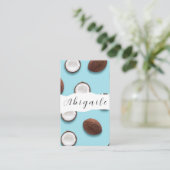 Feather Vector Nahtlose Vintage Kokosnuss Visitenkarte (Stehend Vorderseite)