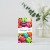 Feather Vector Nahtlose Vintage Macarons Visitenkarte (Stehend Vorderseite)