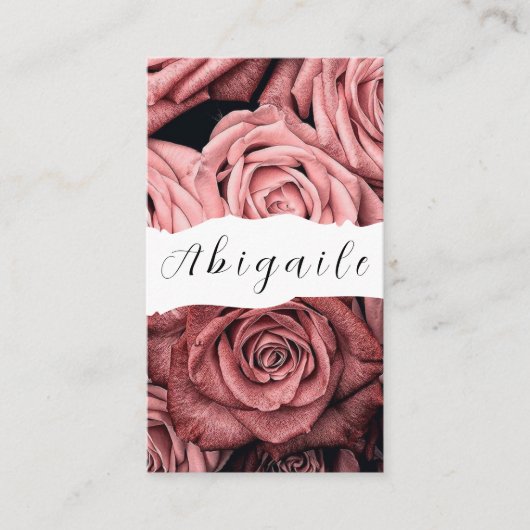 Feather Vector Nahtlose Vintage Rose Geschäftswage Visitenkarte (Vorderseite)