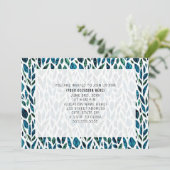 Feather Verlasse Blauer Allzweck Allgemeines Party Einladung (Stehend Vorderseite)