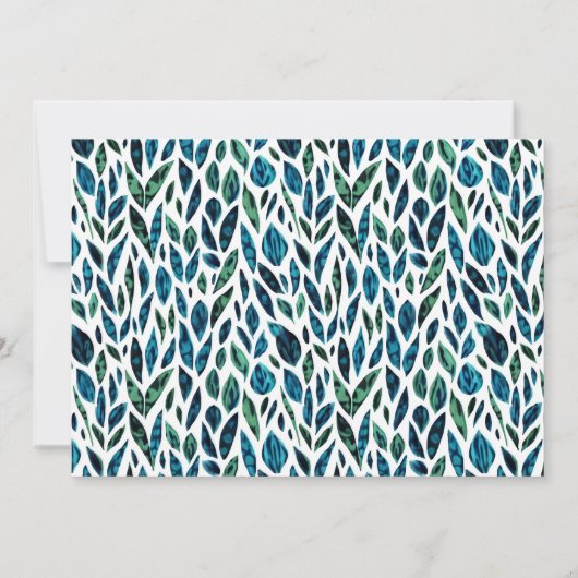 Feather Verlasse Blauer Allzweck Allgemeines Party Einladung (Rückseite)