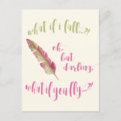 Feather - Was ist, wenn ich falle? - Inspirationsp Postkarte (Vorderseite)