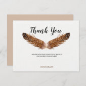 Feather Watercolor Dankeschön Karte (Vorne/Hinten)