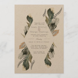 Feather Watercolor Diamond Overlay | Hochzeit Einladung