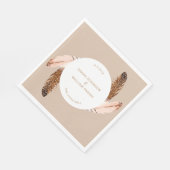 Feather Watercolor Luncheon Napkin Serviette (Ecke)