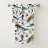 Feather Watercolor Muster Badhandtuch Set (Insitu)