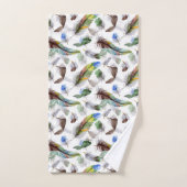 Feather Watercolor Muster Badhandtuch Set (Handtuch)