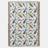 Feather Watercolor Muster Decke (Vorderseite Vertikal)