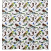 Feather Watercolor Muster Duschvorhang (Vorderseite)