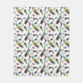 Feather Watercolor Muster Fleecedecke (Vorderseite)