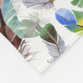 Feather Watercolor Muster Fleecedecke (Ecke)
