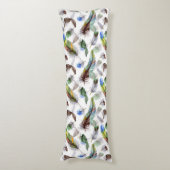 Feather Watercolor Muster Seitenschläferkissen (Vorderseite Vertikal)