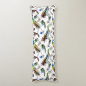 Feather Watercolor Muster Seitenschläferkissen (Rückseite (Vertikal))