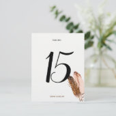 Feather Watercolor-Tischnummer Einladung (Stehend Vorderseite)