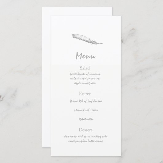 Feather Wedding Menu (Vorne/Hinten)