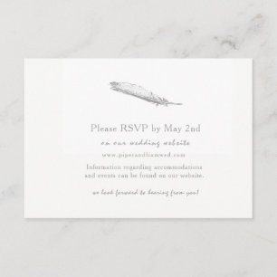 Feather Wedding Response Card Einladung