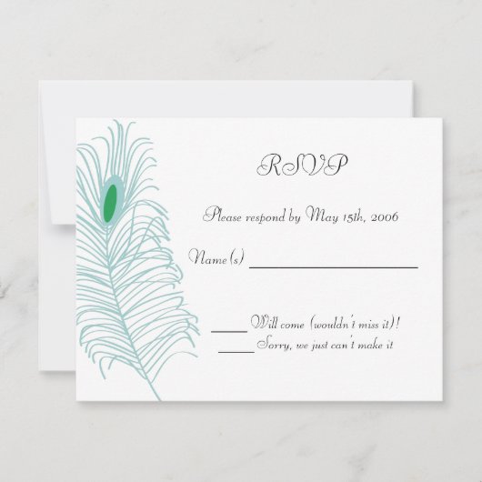 Feather Wedding RSVP Card (Vorderseite)