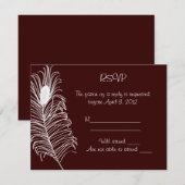 Feather Wedding RSVP Card Karte (Vorne/Hinten)
