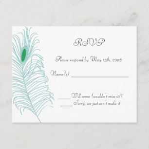 Feather Wedding RSVP Card Karte