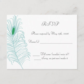 Feather Wedding RSVP Card Karte