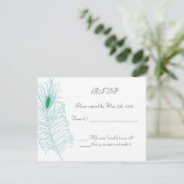 Feather Wedding RSVP Card Karte (Stehend Vorderseite)