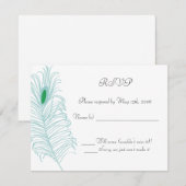 Feather Wedding RSVP Card Karte (Vorne/Hinten)
