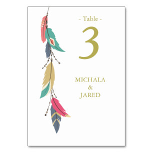 Feather Wedding Tischnummer