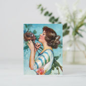 "FEATHER YOEST" FRÜHZEITIGE FRÜHSTÜCKSROBINS 'N RO POSTKARTE (Stehend Vorderseite)