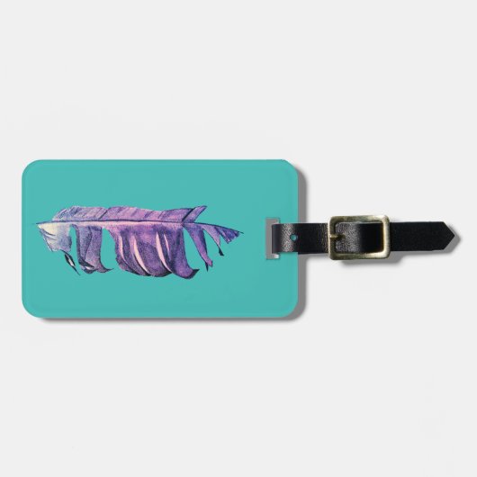 Feather zeichne originelle Kunstillustrierung Gepäckanhänger (Vorderseite horizontal)