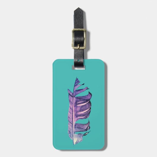 Feather zeichne originelle Kunstillustrierung Gepäckanhänger (Vorderseite vertikal)