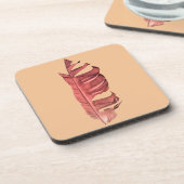 Feather zeichne originelle Kunstillustrierung Getränkeuntersetzer (Linke Seite)