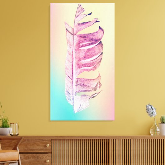 Feather zeichne originelle Kunstillustrierung Leinwanddruck (Insitu (Wohnzimmer))