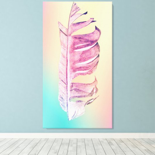 Feather zeichne originelle Kunstillustrierung Leinwanddruck (Insitu (Holzboden))