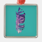 Feather zeichne originelle Kunstillustrierung Ornament Aus Metall (Vorne)