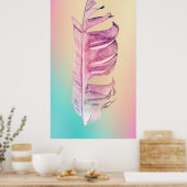 Feather zeichne originelle Kunstillustrierung Poster (Küche)