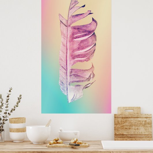 Feather zeichne originelle Kunstillustrierung Poster (Küche)