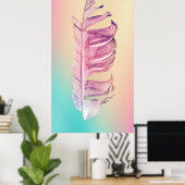 Feather zeichne originelle Kunstillustrierung Poster (Heimbüro)