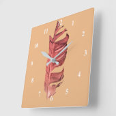 Feather zeichne originelle Kunstillustrierung Quadratische Wanduhr (Winkel)