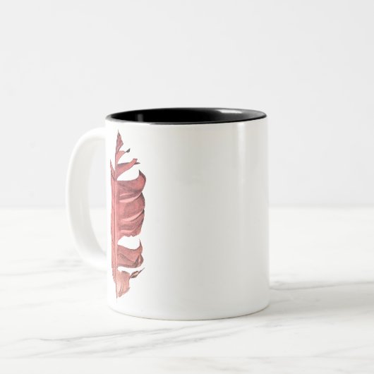 Feather zeichne originelle Kunstillustrierung Zweifarbige Tasse (Vorderseite Links)