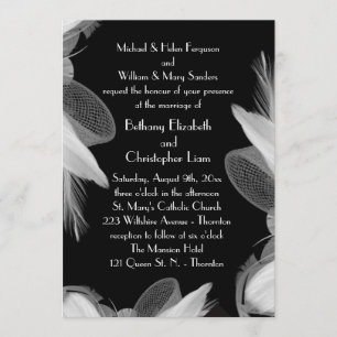 Feathered 1920's Wedding Einladung 3