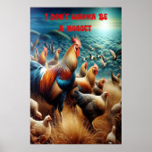 Feathered Ansammlung: Hühner auf der Wiese spielen Poster (Vorne)