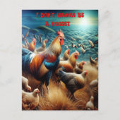 Feathered Ansammlung: Hühner auf der Wiese spielen Postkarte (Vorderseite)