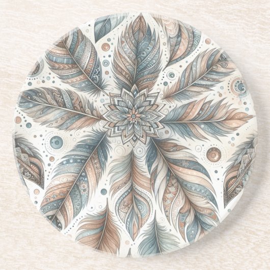 Feathered-Blume Getränkeuntersetzer (Vorne)